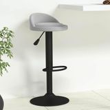 Oreillette pivotante de tabouret de bar en velours gris clair