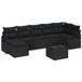 vidaXL Banc de jardin 8 pièces Noir Polyrotin