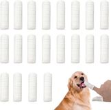 Azomor® Brosse à doigts réutilisable pour animaux de compagnie avec soins dentaires efficaces - Blanc - 10 ensembles (20 pièces)