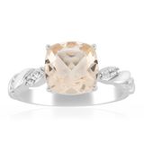 Cavill - Zilveren ring 925 sterling - 1,7 ct Marropino Morganiet met zirkonia - Gerhodineerd - Antieke cushion-cut edelsteen - Elegante cocktailring