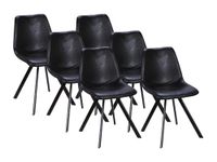 Vente-unique Set van 6 stoelen LUBINE - Kunstleer - Zwart