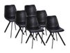 Vente-unique Set van 6 stoelen LUBINE - Kunstleer - Zwart