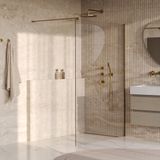 Brauer Oblivion - Inloopdouche - Helder Glas - 140 x 200 cm - incl. Glascoating - PVD Goud Geborsteld