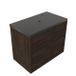 Saniclass Ensemble de meubles de salle de bain avec cadre en bois - 80x45x63cm - Plan de toilette en basalte noche poli (noir) - 1 trou pour robinet - 2 tiroirs - chêne mat charcoal (bois) SW1578589/SW728235