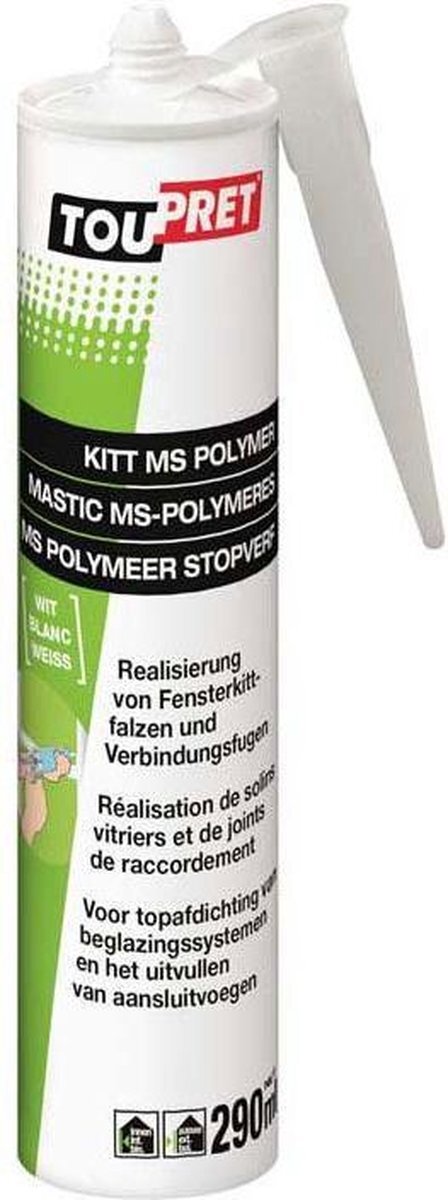 Toupret MS polymeer stopverf wit 290 ml. koker