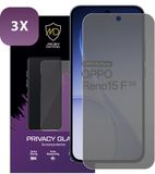 MobyDefend 3-Pack Screenprotectors - Geschikt voor Oppo Reno15 F / Oppo Reno15 FS - HD Privacy Glass