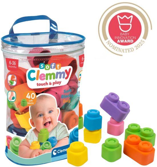 Clementoni Soft Clemmy Stapelblokken - 40 Stuks