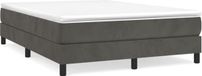 vidaXL Boxspring bed 140x190 cm fluweel donkergrijs