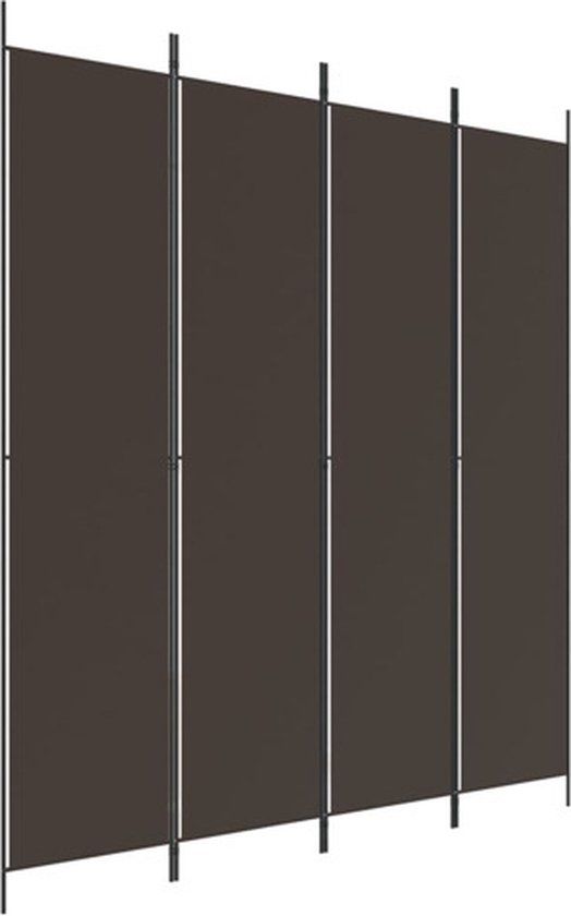 vidaXL Kamerscherm - 4 panelen - 200x220 cm - stof - bruin