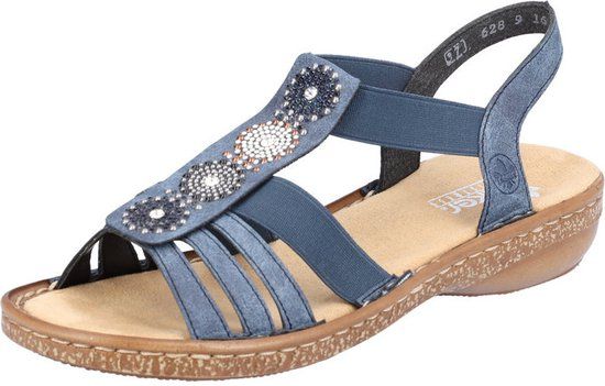 Rieker 628G9-16 Blauwe Sandalen Dames Maat 39