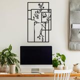 Stijlvol zwart decoratief metalen wandaccessoire, 50 x 30 cm, 100% metaal (1,5 mm dik), eenvoudige wandmontage, perfect voor moderne woondecoratie