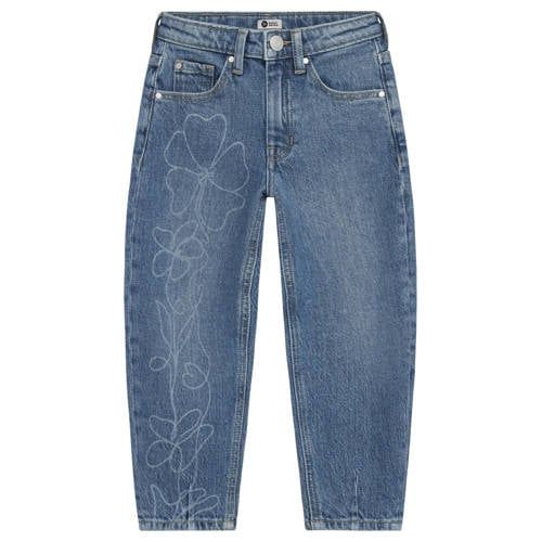 Daily7 barrel gebloemde jeans - mediumblauw