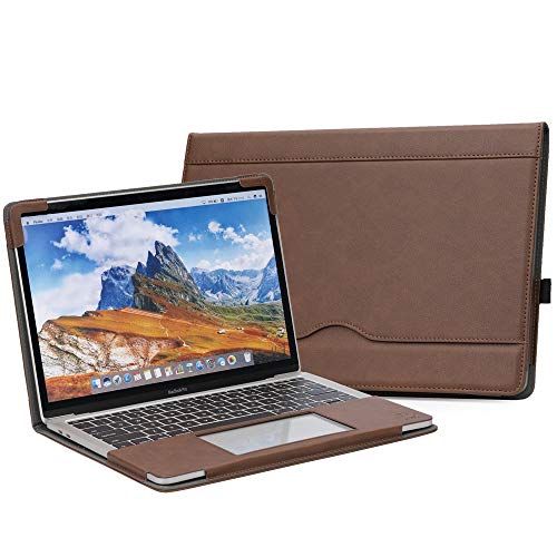 TT TYTX leren hoes voor MacBook Air 13,6 inch 2022 A2681 M2 laptoptas (donkerbruin)