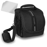 PEDEA Essex DSLR-cameratas met displaybeschermfolie voor Olympus E-M5 Mark II Pen E-PL8 E-PL9 / Canon EOS M50 / Nikon D5600 D7500 / Panasonic G9 G70 G81 GX8