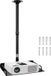 Allecto plus - Support de projecteur pour montage au plafond, réglable en hauteur 38-60cm - capacité de charge 3kg - Noir