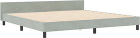 vidaXL Boxspring bed met hoofdeinde Lichtgrijs 200 x 200 cm Fluweel