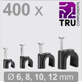 TRU COMPONENTS T24CA131 Spijkerclip Zwart 400 stuk(s)