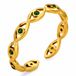 Cilla Jewels Goudkleurige Verstelbare Damesring met Groene Zirkonia en Oogmotief