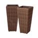 Patio Sense Alto 2-delige rieten plantenbak, hars, mokka, 11" L, 11" W, 23" H