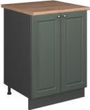 Vicco Wastafelkast Fame-Line, Groen-Goud Landhuis/Antraciet, 60 cm