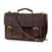 MIKA Unisex aktetas Steward van echt leer/zadelleer, schoudertas met 3 hoofdvakken, schoudertas voor dames en heren, bagage, handbagage (1 stuk), donkerbruin, ca. 43 x 17 x 29 cm, antiek