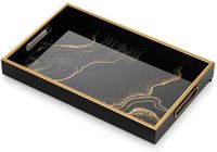 IvoQ Luxe Dienblad – Zwart & Goud – Stijlvol & Duurzaam – 45x30 cm