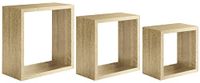 Homemania Incubo Wandrek voor wanddecoratie, woonkamer, slaapkamer, kantoor, MDF, ruw eiken, 35 x 35 x 15,5/30 x 30 x 15,5/25 x 25 x 15,5 cm