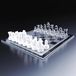 Omgoods - Jeu d'échecs en verre élégant avec plateau en miroir