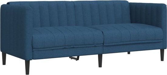 vidaXL 2-zitsbank stof blauw