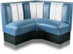 Bel Air Dinerbank Quarter Circle Booth HW-120-120 Bleu