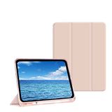 BXGH iPad Pro 11 inch hoesje 2022(4th Gen)/ 2021(3rd Gen) met potloodhouder, Trifold Stand Smart Case met zachte TPU-achterkant, Auto Wake/Sleep-Rose