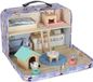 IKONKA Maison de jeu dans une valise avec meubles – Maison de poupée et hôtel pour animaux – Jeu en bois de 18 pièces – À partir de 3 ans