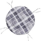 vidaXL Zitkussen rond ruitpatroon ø 60x11 cm oxford stof grijs