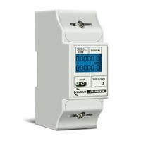 Velleman Professionele kWh meter, 1 fase, voor DIN-railmontage, met resetbare dagteller, totaalteller, lcd-scherm en pulsled, max. 80 A