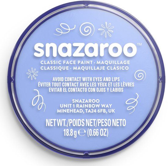 Snazaroo 1118366 - Pale Blue - 18ml Aqua Schmink & Kinderschmink voor Kinderen en Volwassenen