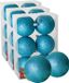 Ger Import 18x stuks kerstballen ijsblauw glitters kunststof diameter 8 cm