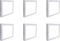 Merkloos LED Downlight 6 Pack - Opbouw Vierkant 12W - Helder/Koud Wit 6000K - Mat Wit Aluminium - 170mm