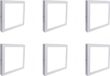 Merkloos LED Downlight 6 Pack - Opbouw Vierkant 12W - Helder/Koud Wit 6000K - Mat Wit Aluminium - 170mm