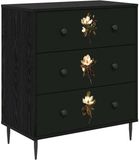 vidaXL Ladekast BREMEN Magnolia print 66 x 36,5 x 76 cm Bewerkt hout