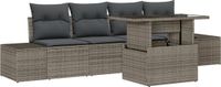 vidaXL Bankstel 5-delig Grijs Polyrattan