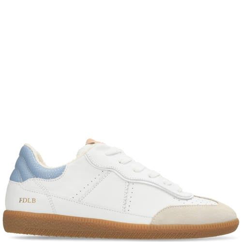 Fred de la Bretoniere leren sneakers wit/blauw