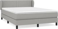 vidaXL Boxspring met matras, stof, lichtgrijs, 140x190 cm