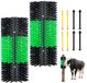 VEVOR Krabborstel 43x19 cm, Veeborstel 2 stuks incl. 8 Schroeven, Krabborstel voor Het Verlichten van Rugjeuk, Massage- en Verzorgingskrabtool voor Paarden, Runderen, Schapen en Varkens, Groen & Zwart