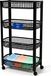 Spetebo Chariot de cuisine sur roulettes avec 4 paniers, 79 x 46 cm, fabriqué dans l'UE, noir