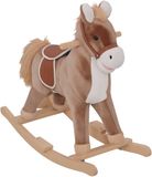 HOMCOM Kinderschommelpaard - Hout - 74x33x62cm - Bruin