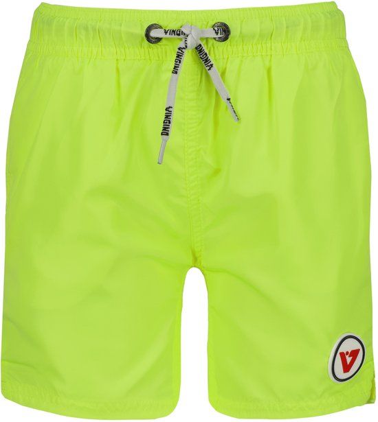 Vingino Basic-swimtrunk Jongens Zwembroeken Neon Yellow Effen Polyester Elastiek Koordsluiting Regular Fit Met binnenbroekje Maat 140