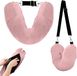 Unyqoos® Coussin de nuque confortable et compact pour le voyage et le camping en rose