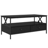 vidaXL Salontafel Zwart Eiken 100 x 51 x 45 cm Bewerkt Hout