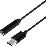 AISENS USB-C naar audio converter in Apple-stijl, USB-C/M-Jack 3.5/H, Zwart, 15 cm