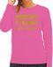 Bellatio Decorations Foute Kersttrui/Sweater Dames - F*cking - Roze - Glitter Goud - Kerstman XS